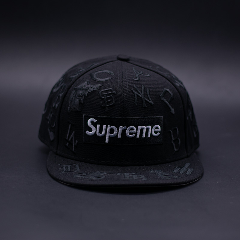 SUPREME X NEW ERA 59FIFTY MLB BOX LOGO ALL OVER BLACK